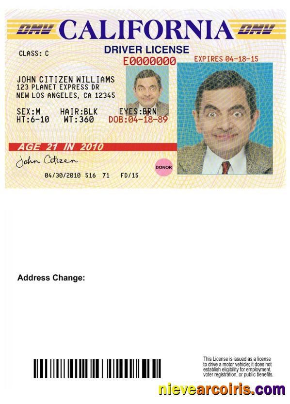 USA California driving license version 3